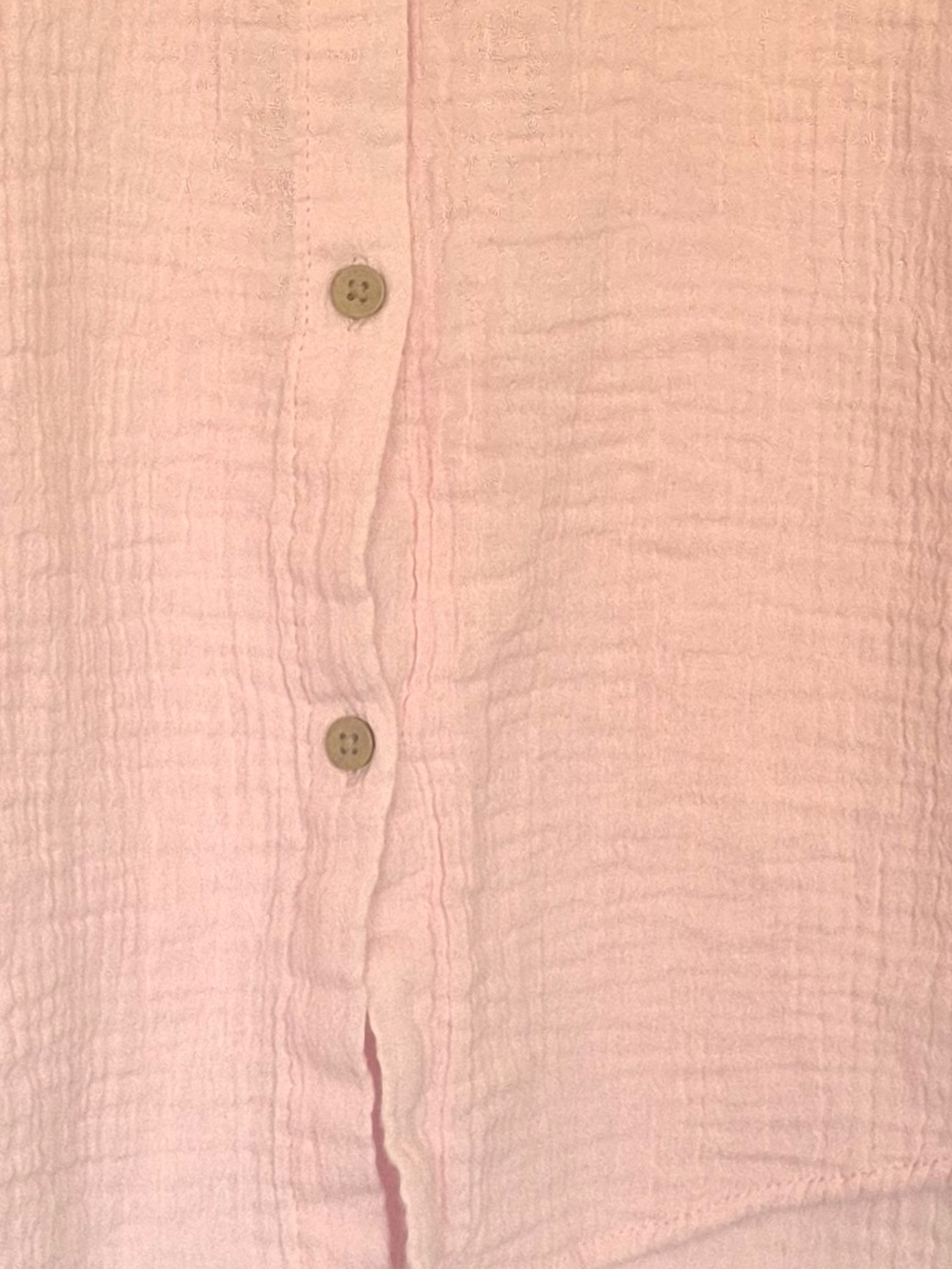 Beach Lunch Lounge Pink Cotton Gauze Button Down Shirt XL Coastal Boho Cabincore - Picture 6 of 9